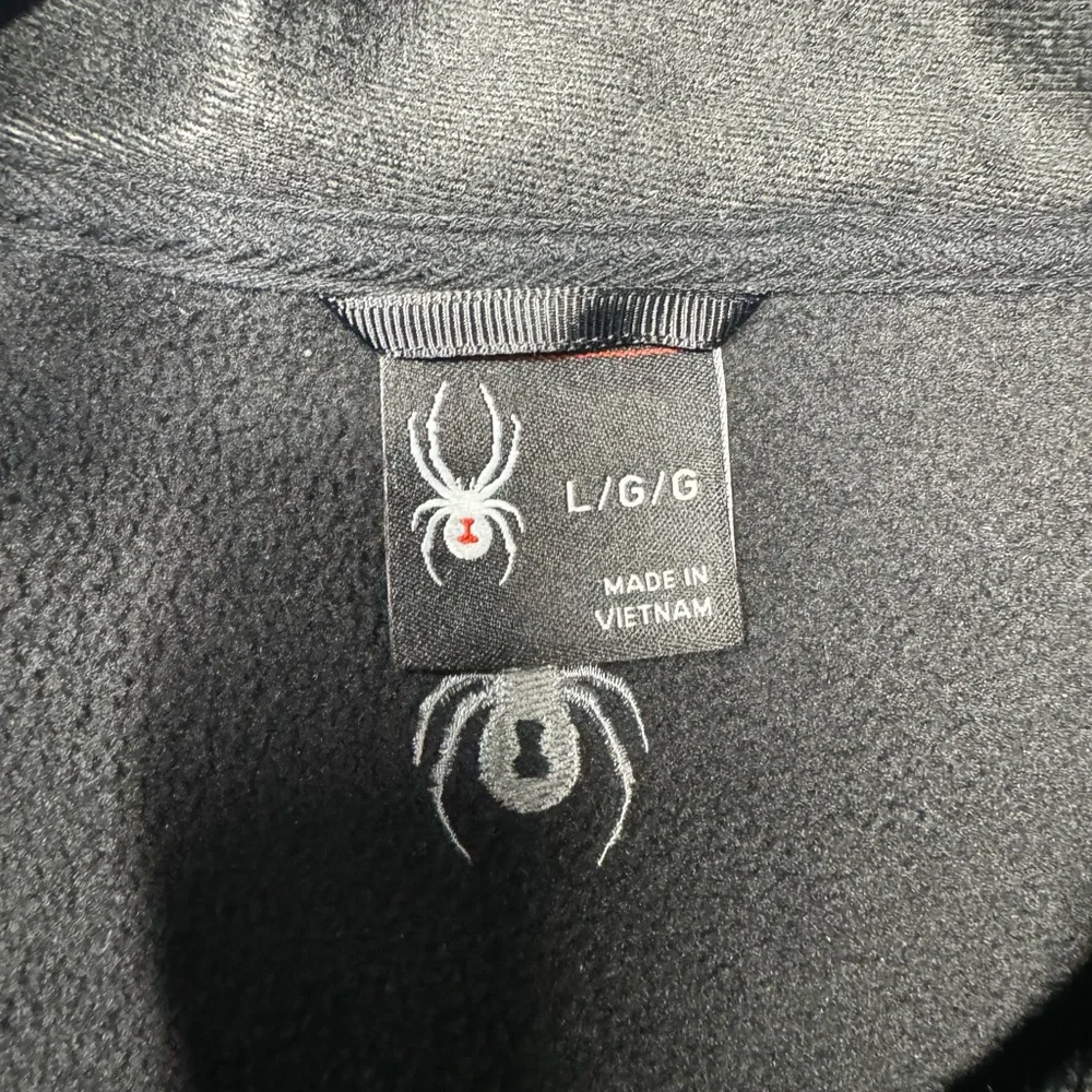 Spyder Ski Snowboard Outdoors 1/4 Zip Fleece Mens‎ Large Black Pullover